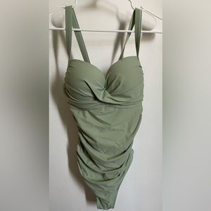 Cross back push up one piece bathing suit